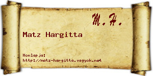 Matz Hargitta névjegykártya